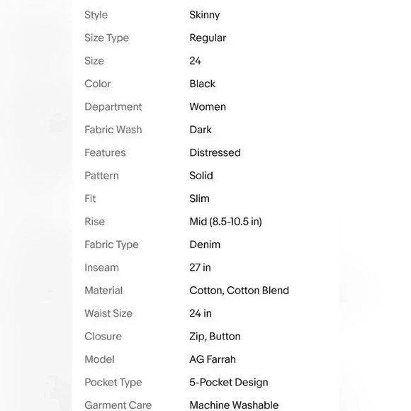 AG Adriano Goldschmied The Farrah High-Rise Skinny Black Dark Wash Jeans - Picture 9 of 9